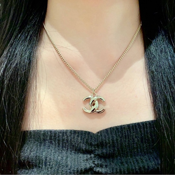 CHANEL Gold Logo Necklace - Picture 1 of 8